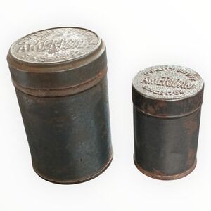 Vintage American Snuff Co Tin Canisters Quality‎ Snuff Tobacco Containers
